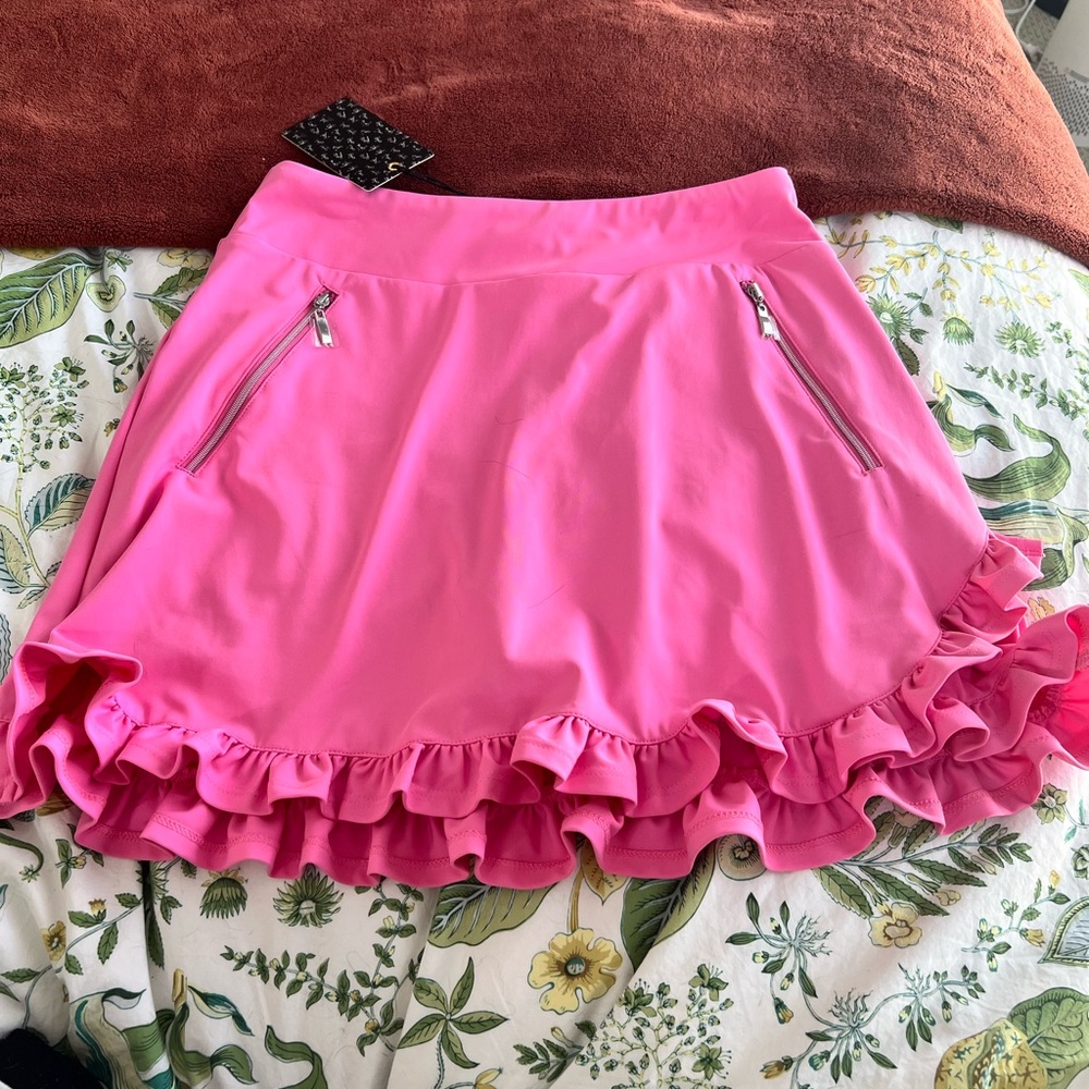 Women's Pink Ruffle Hem Golf/ Tennis Skirt